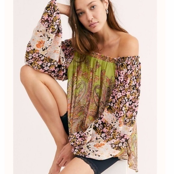 Free People 'Roamin Around  Paisley Blouse  Small - Picture 1 of 9